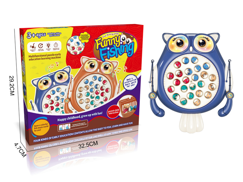Cartoon Owl B/O Fishing Game(Blue)
