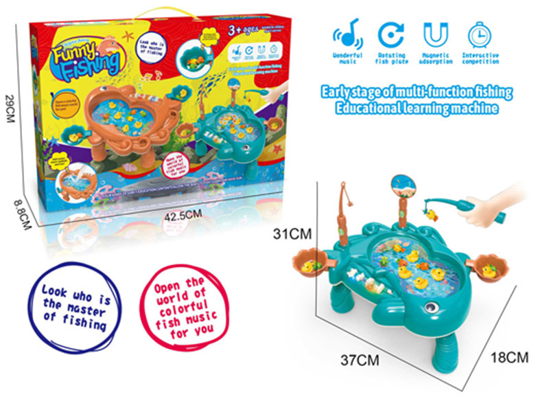 Cartoon Dolphin B/O Fishing Game(Blue)