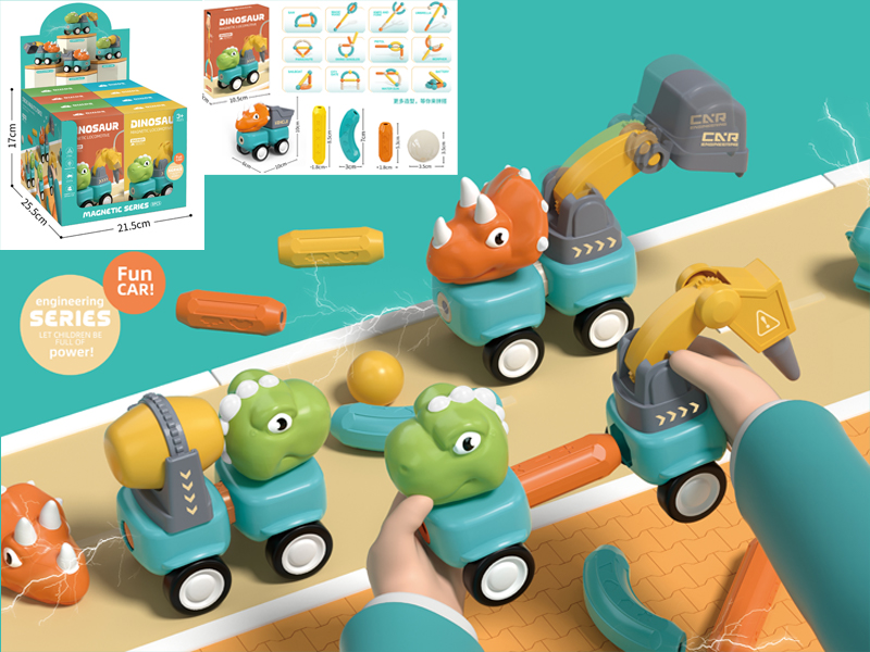 DIY Dinosaur Engineering Vehicle Set(8 Box)
