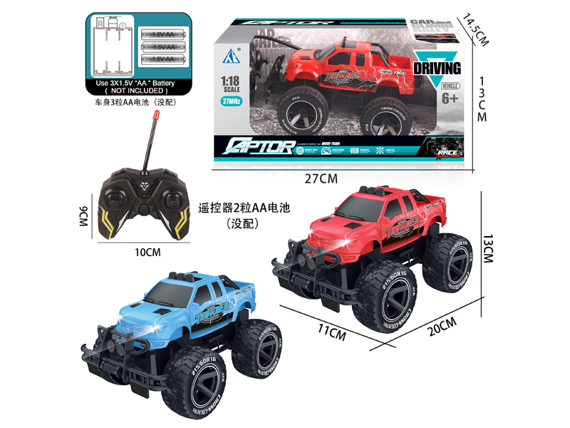 1:18 4CH R/C Large Wheel Off-Road Pickup Truck With Light