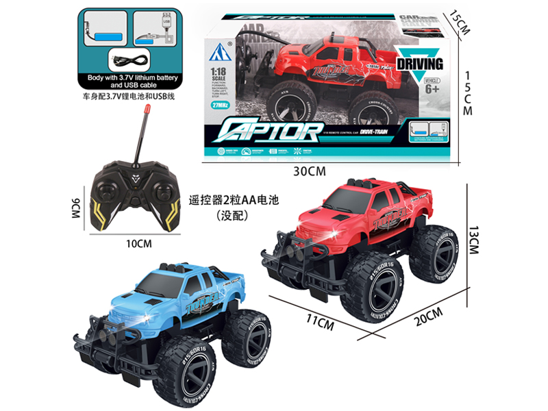 1:18 4CH R/C Large Wheel Off-Road Pickup Truck With Light