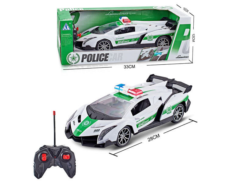1:16 4CH R/C Lamborghini (Poison) Police Car With Light
