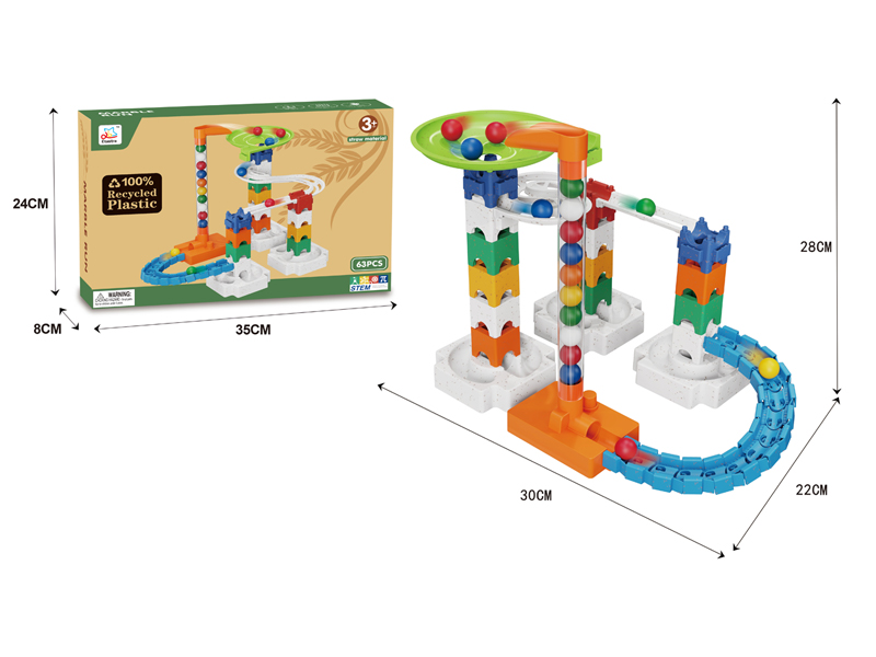 63PCS DIY Ball Track Building Block