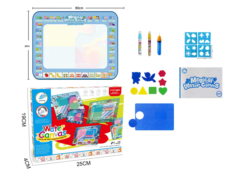 Alphanumeric Theme Magic Water Canvas