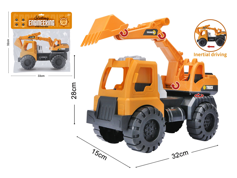 Extra-Large Friction Car  With Excavator