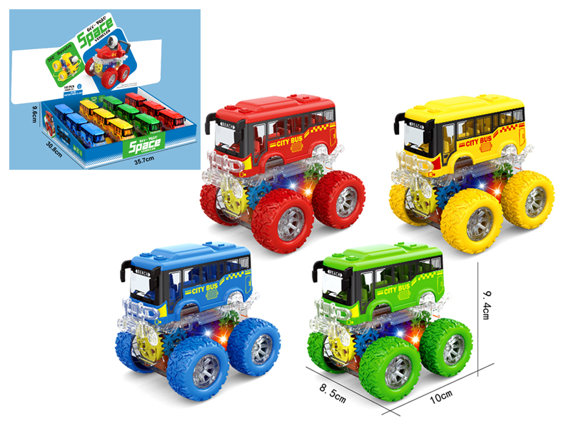 12PCS 4WD Dual Friction Stunt Bus