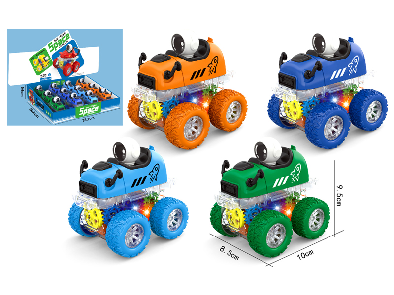 12PCS 4WD Dual Friction Stunt Space Cartoon Car