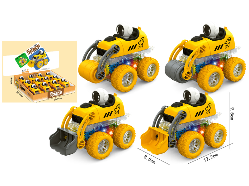 12PCS 4WD Dual Friction Stunt Space Engineering Vehicle