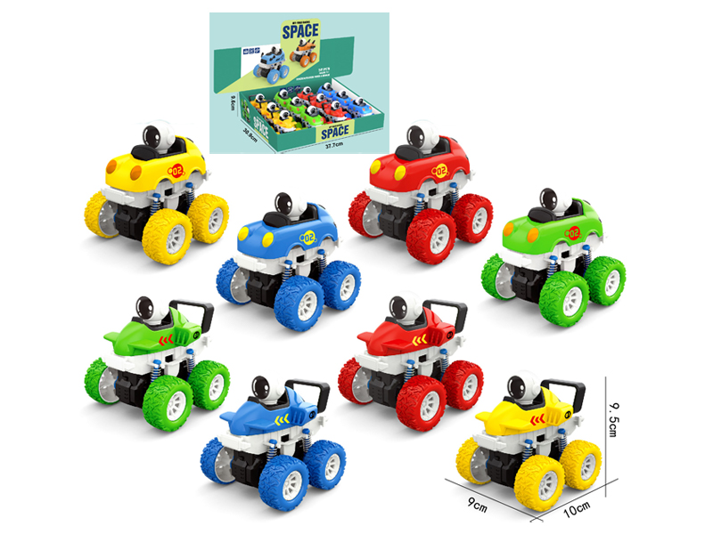 12PCS 4WD Dual Friction Pressed Stunt Space Sports Car
