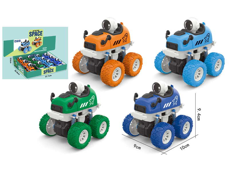 12PCS 4WD Dual Friction Pressed Stunt Space Cartoon Car
