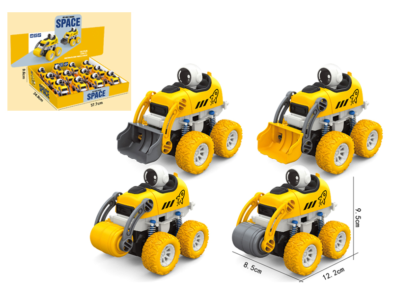 12PCS 4WD Dual Friction Pressed Stunt Space Engineering Vehicle
