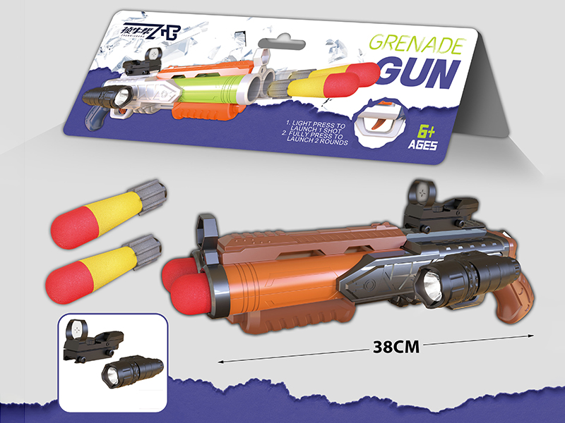 Black Soft Bullet Gun With Light And Music(2 Bullet , Red Dot Sight,Flashlight)