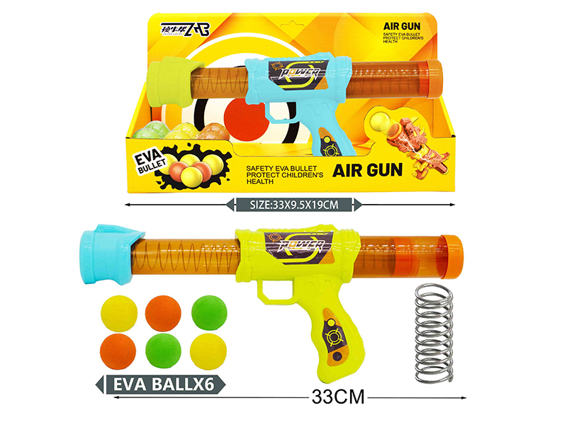 Air Power Gun With Spring(Blue,6 EVA Balls)