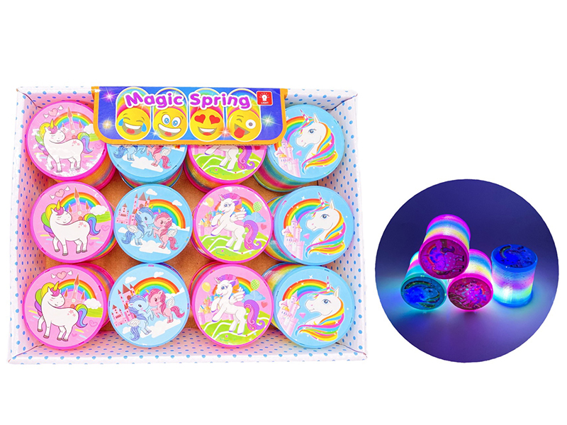 Unicorn Rainbow Spring With Light 12PCS