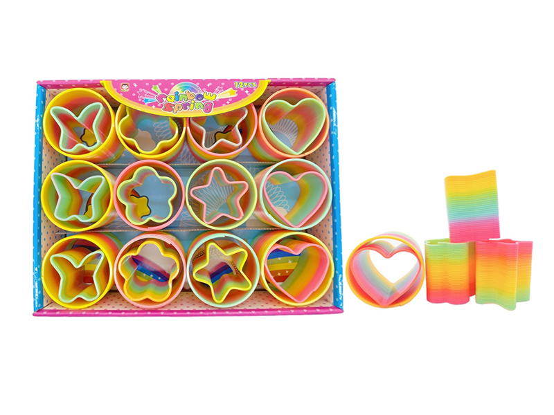 7.5CM Circle Rainbow Spring + 6.5CM Multishaped Rainbow Spring(2 In 1)12pcs