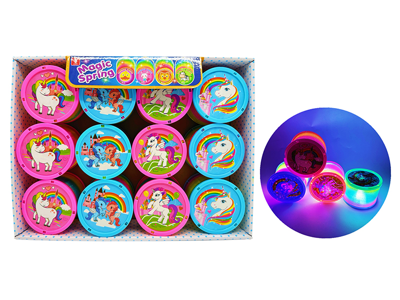 Unicorn Rainbow Spring With Light 12PCS