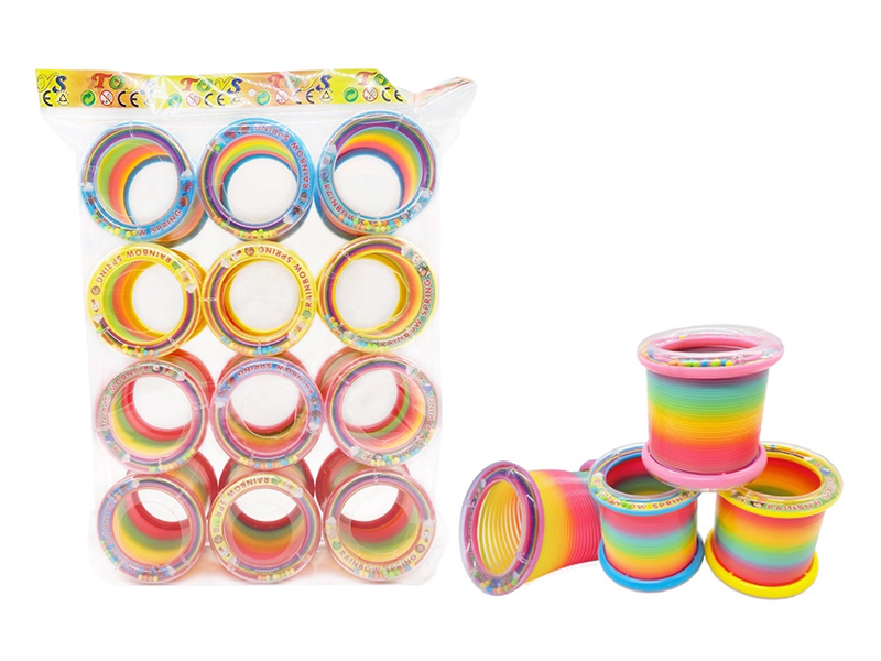 Rainbow Spring With Rattle Ring 12pcs