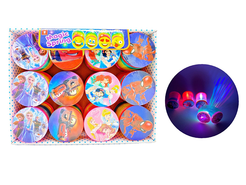 Rainbow Spring With Lights (Cars/Frozen/Princess/Spider-Man Lid)12pcs