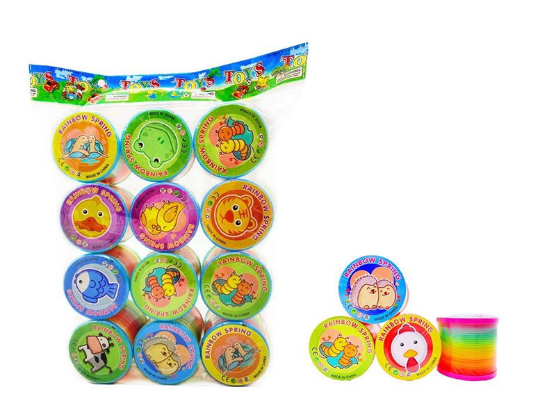 5.5cm Rainbow Spring(Cartoon Animal Lid)12PCS