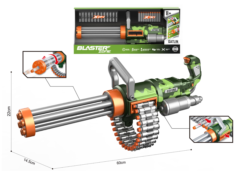 B/O Gatling Alloy Repeater Soft Ammo Gun