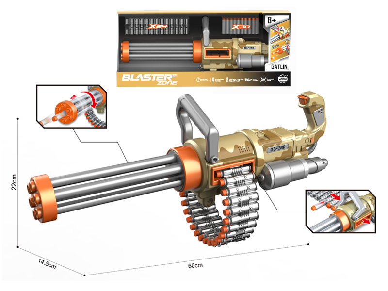 B/O Gatling Alloy Repeater Soft Ammo Gun