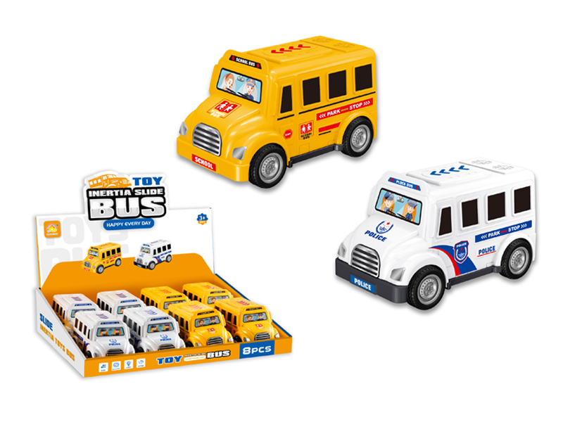 8Pcs Friction Bus