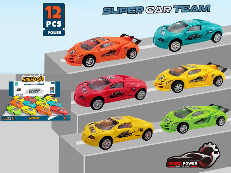 12Pcs Friction Supercar
