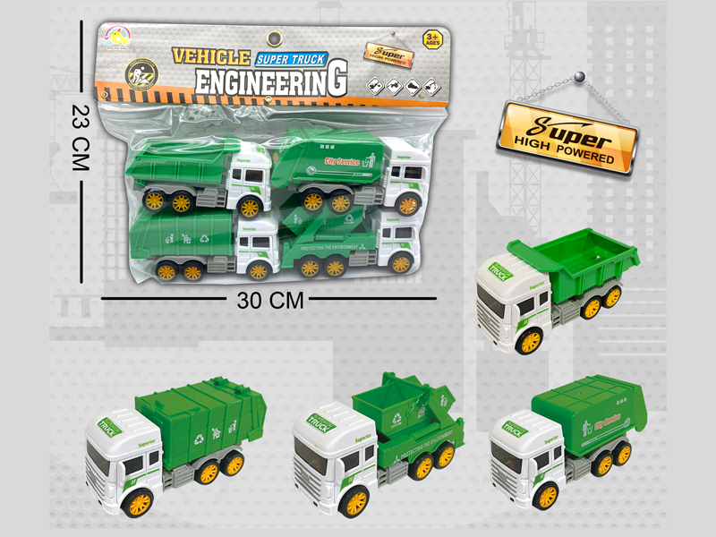 4Pcs Friction Sanitation Truck