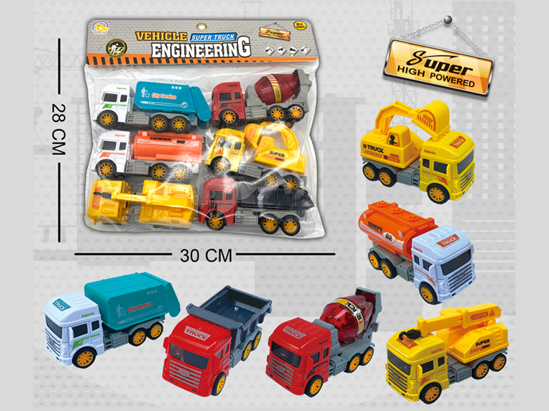 6Pcs Friction Engineering Vehicle