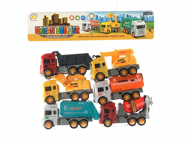 6Pcs Friction Engineering Vehicle