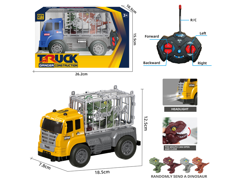 4CH R/C Animal Transportation Engineering Vehicle With Biting Dinosaur+Tree