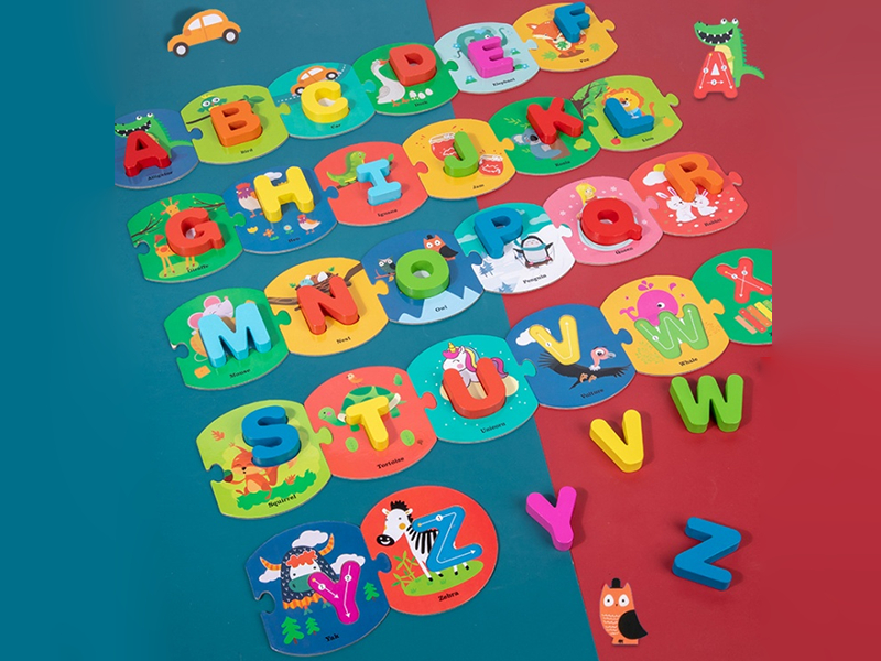 Wooden Letter Matching Card Puzzle