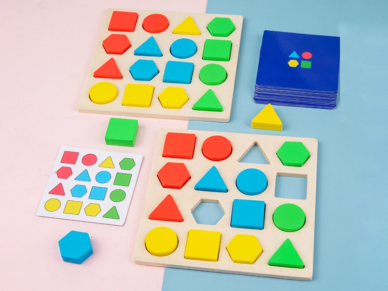 Wooden Geometry Matching Game