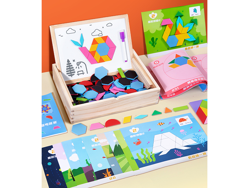 Wooden Magnetic Geometry Puzzle