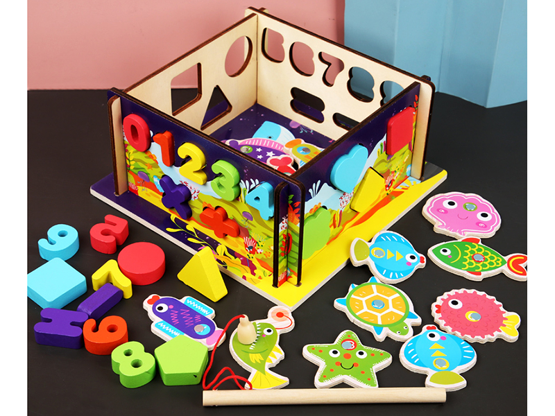 Wooden Fishing Puzzle Box