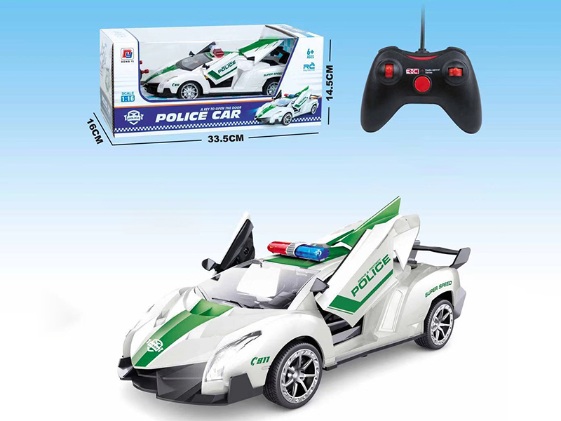1:16 5-Channel Remote Control Lamborghini  Police Car(One Button Open Three Door)
