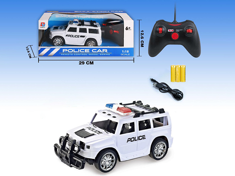 1:18 4-Channel Remote Control Hummer Police Car