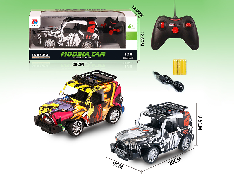 1:18 Wrangler 4-Channel Remote Control Car With Light(Water Transfer Printing)