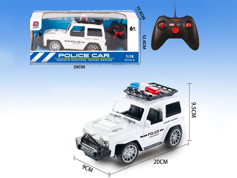 1:18 Wrangler 4-Channel Remote Control Police Car With Light
