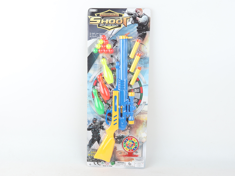 Soft Bullet & Ping-Pong Ball Gun + Bowling + Target
