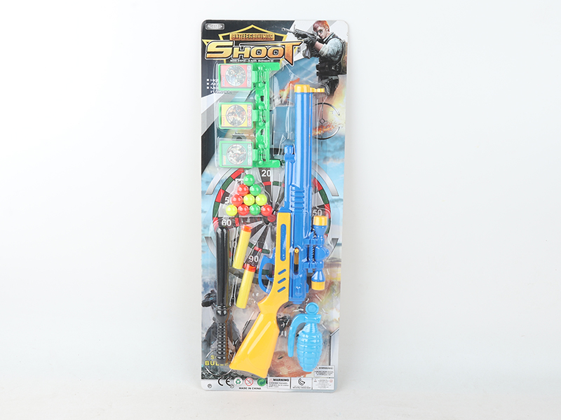 Soft Bullet & Ping-Pong Ball Gun + Baton + Target + Grenade