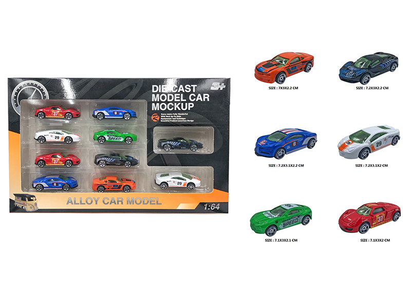 1:64 Slide Alloy Sports Cars 10pcs