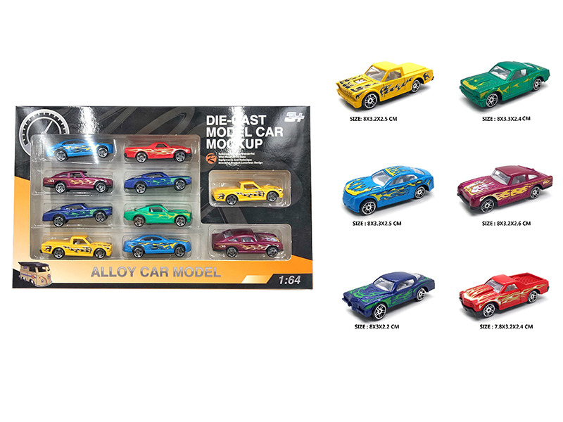 1:64 Slide Alloy Muscle Cars 10pcs
