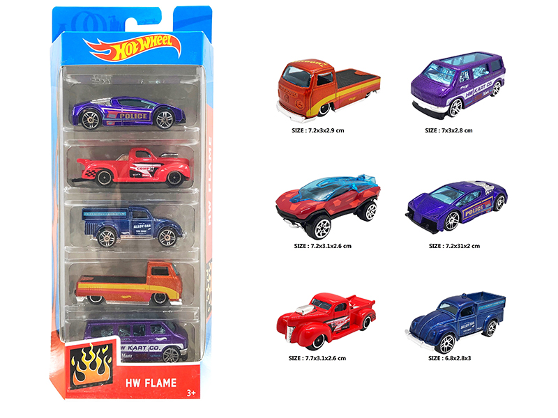 Slide Alloy Cars 5pcs