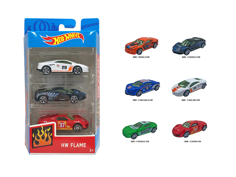1:64 Slide Alloy Sports Cars 3pcs