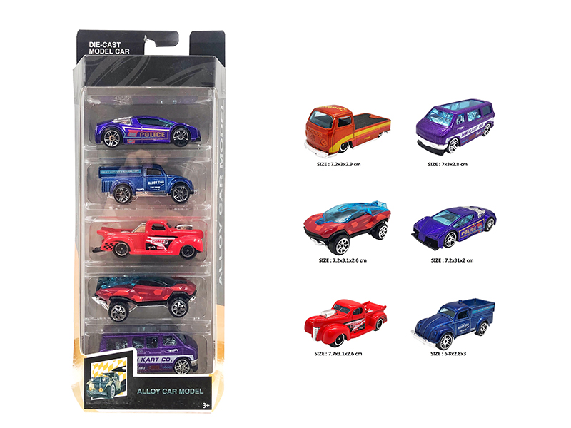 1:64 Slide Alloy Cars 5pcs