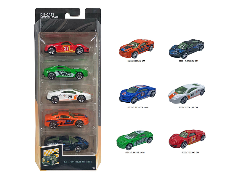 1:64 Slide Alloy Sports Cars 5pcs