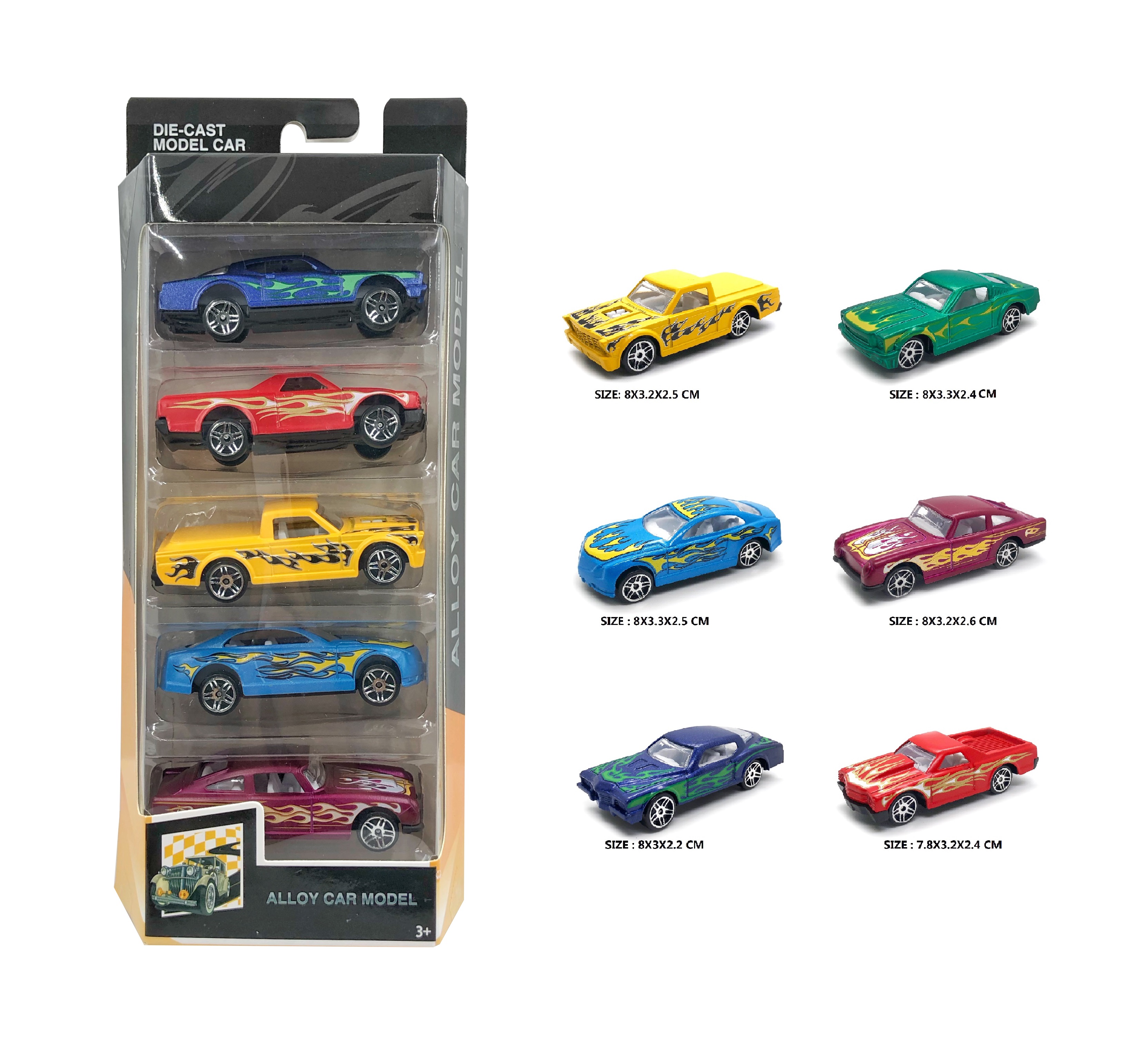 1:64 Slide Alloy Muscle Cars 5pcs