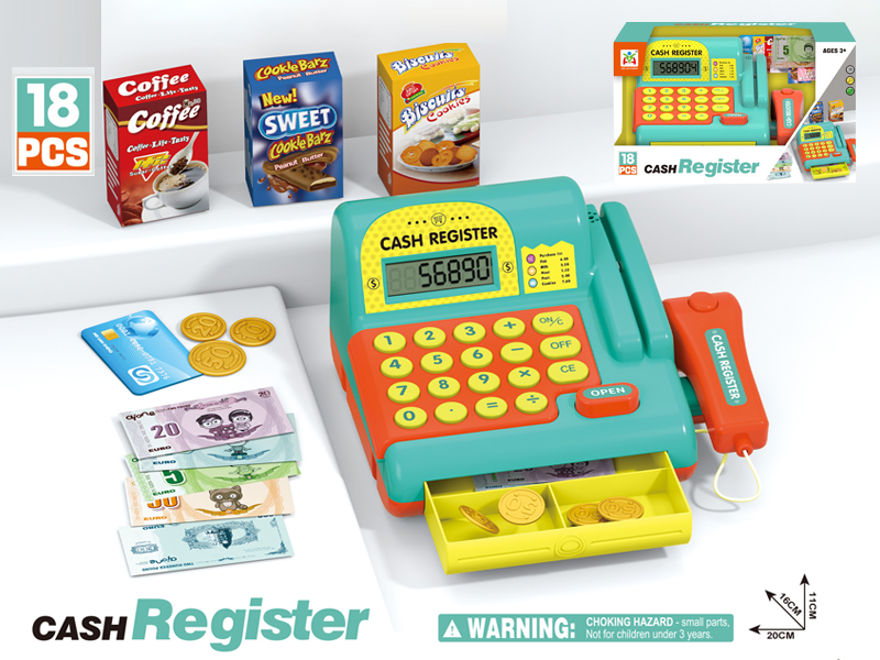 18PCS Intelligent Cash Register Toy Set