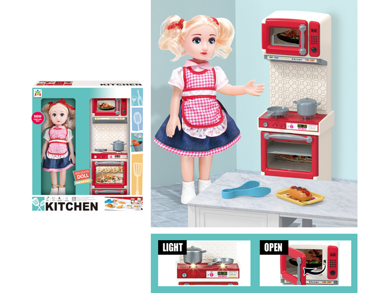 Stove Kitchen Toy Set With Doll